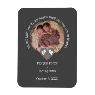 Magnet Flexible Twins fausse couche Baby Loss Memorial Stillborn