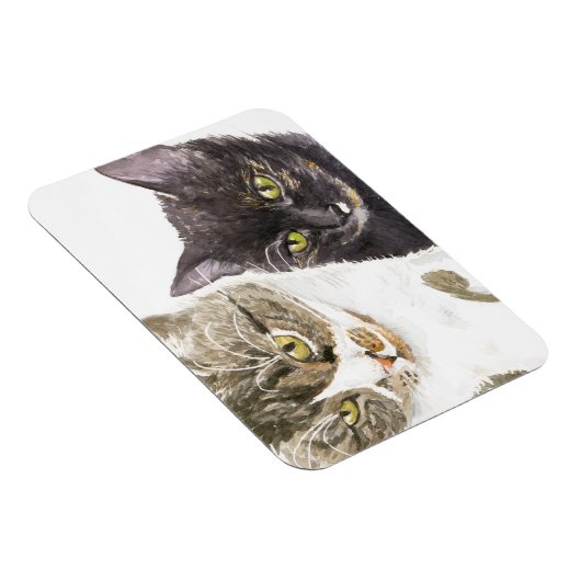 Magnet Flexible Two cats - tabby and tortie (Côté Droit)