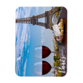 Magnet Flexible Two glasses of wine in cafe in Paris (Vertical)
