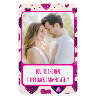 Magnet Flexible Txt de coeur violet Shimmer Retour Immédiatement f
