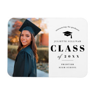 Magnet Flexible Type minimal Faire-part de graduation photo