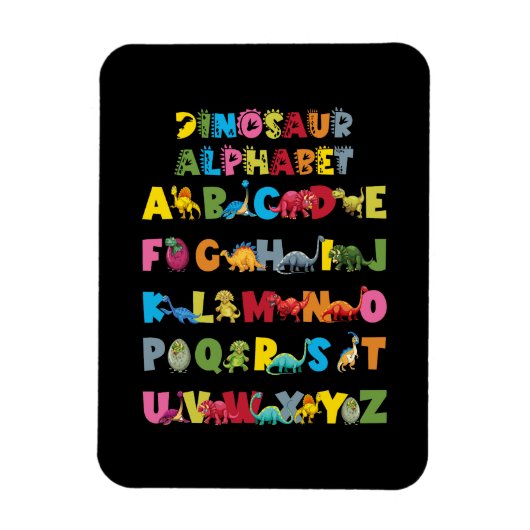 Magnet Flexible Types De Dinosaures Alphabet ABC (Vertical)
