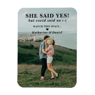 Magnet Flexible Typografy Wedding Postponement Save The Date
