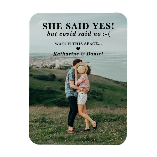 Magnet Flexible Typografy Wedding Postponement Save The Date (Vertical)