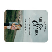 Magnet Flexible Typographe moderne Photo Wedding Announcement (Horizontal)