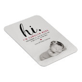 Magnet Flexible Typographe moderne "Salut". Photo Birth Announceme (Côté Droit)