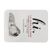 Magnet Flexible Typographe moderne "Salut". Photo Birth Announceme (Horizontal)