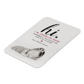 Magnet Flexible Typographe moderne "Salut". Photo Birth Announceme (Côté Gauche)