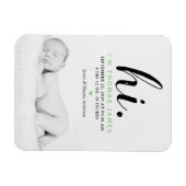 Magnet Flexible Typographe moderne "Salut". Photo Birth Announceme (Horizontal)