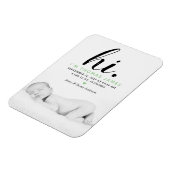 Magnet Flexible Typographe moderne "Salut". Photo Birth Announceme (Côté Gauche)