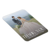 Magnet Flexible typographie à la mode blanche photo mariage merci (Côté Droit)