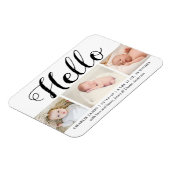 Magnet Flexible Typographie audacieuse "Hello" 3 Faire-part de nai (Côté Gauche)