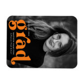 Magnet Flexible Typographie audacieuse Orange Photo Graduation (Horizontal)