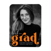 Magnet Flexible Typographie audacieuse Orange Photo Graduation (Vertical)