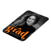 Magnet Flexible Typographie audacieuse Orange Photo Graduation (Côté Gauche)