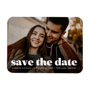 Magnet Flexible Typographie Blanche Gras Moderne Photo Enregistrer