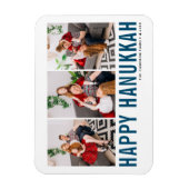 Magnet Flexible Typographie Bleue Photo Collage Happy Hanoukka (Vertical)