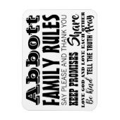 Magnet Flexible Typographie Citation Inspiration Règles de la fami (Vertical)