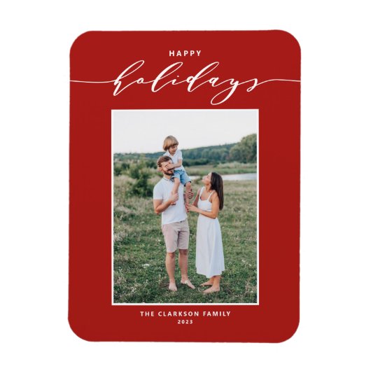 Magnet Flexible Typographie de Mix Rouge Moderne Joyeux Vacances P (Vertical)