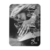 Magnet Flexible Typographie de script blanc moderne Photo Enregist (Vertical)