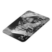 Magnet Flexible Typographie de script blanc moderne Photo Enregist (Côté Gauche)