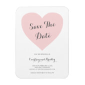 Magnet Flexible Typographie du Coeur rose mignon Mariage Enregistr (Vertical)
