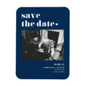 Magnet Flexible Typographie en gras Marine Photo en bleu Enregistr (Vertical)