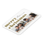 Magnet Flexible Typographie Gold Retro Joyeux Noël Deux photos (Côté Gauche)