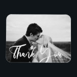 Magnet Flexible Typographie mariage 3 Merci photo noir et blanc<br><div class="desc">Merci à vos invités en style avec ces magnets chic et mignon merci. Idéal pour les mariages et les fêtes.</div>