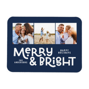 Magnet Flexible Typographie minimale moderne 3 photo Noël fun