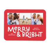 Magnet Flexible Typographie minimale moderne 3 photo Noël fun Ho (Horizontal)