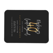 Magnet Flexible Typographie moderne 40e anniversaire noir et or (Horizontal)