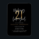 Magnet Flexible Typographie moderne de 21 ans noir et or<br><div class="desc">La typographie moderne de 21e anniversaire invitation d'anniversaire à effets noir et or. Un design élégant et élégant. Partie d'une collection.</div>