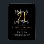 Magnet Flexible Typographie moderne de 21 ans noir et or<br><div class="desc">La typographie moderne de 21e anniversaire invitation d'anniversaire à effets noir et or. Un design élégant et élégant. Partie d'une collection.</div>