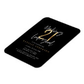 Magnet Flexible Typographie moderne de 21 ans noir et or (Côté Gauche)