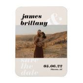 Magnet Flexible Typographie moderne en gras avec Mariage photo Enr (Vertical)