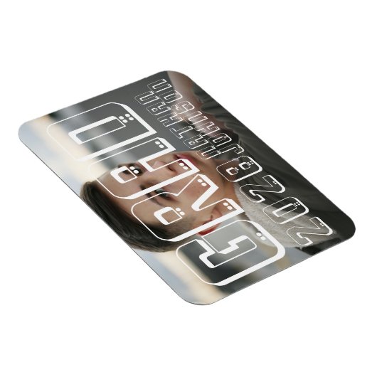 Magnet Flexible Typographie moderne Gras Diplôme Photo (Côté Droit)