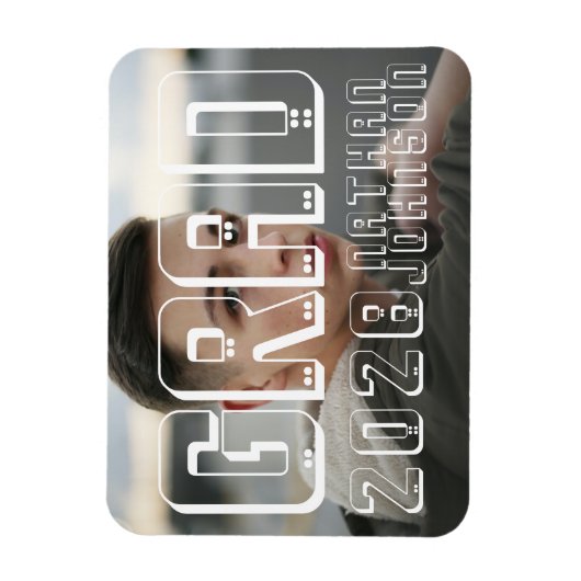 Magnet Flexible Typographie moderne Gras Diplôme Photo (Vertical)