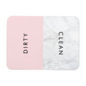 Magnet Flexible Typographie moderne rose et Marbre blanc Lave-vais (Horizontal)