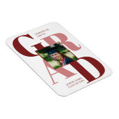 Magnet Flexible Typographie moderne rouge tendance Photo de gradua (Côté Droit)