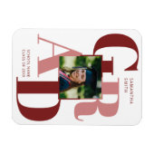 Magnet Flexible Typographie moderne rouge tendance Photo de gradua (Horizontal)