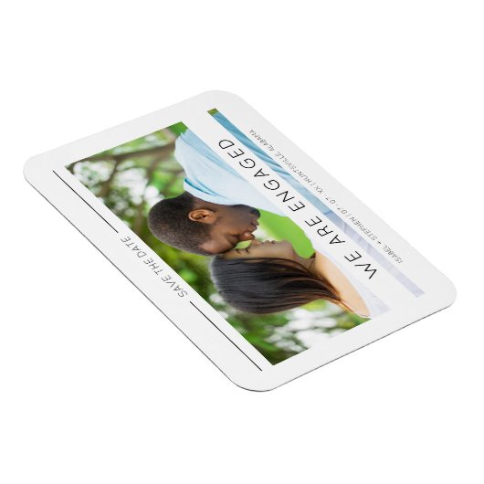 Magnet Flexible Typographie moderne simple et chic Script Photo Co (Côté Droit)