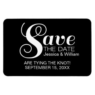 Magnet Flexible Typographie noir chic Enregistrer l'aimant de date
