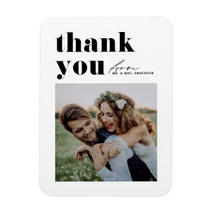 Magnet Flexible Typographie noir Retro Mariage photo moderne