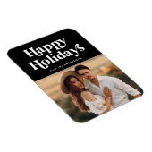 Magnet Flexible Typographie rétro Black Happy Holidays Photo (Côté Droit)