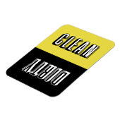 Magnet Flexible Typographie rétro de blocs jaunes et noirs Lave-va (Côté Gauche)