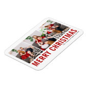 Magnet Flexible Typographie rouge Joyeux Noël Trois photos Collage (Côté Gauche)