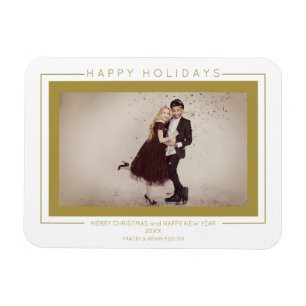 Magnet Flexible Typographie simple chic de Noël avec photo personn