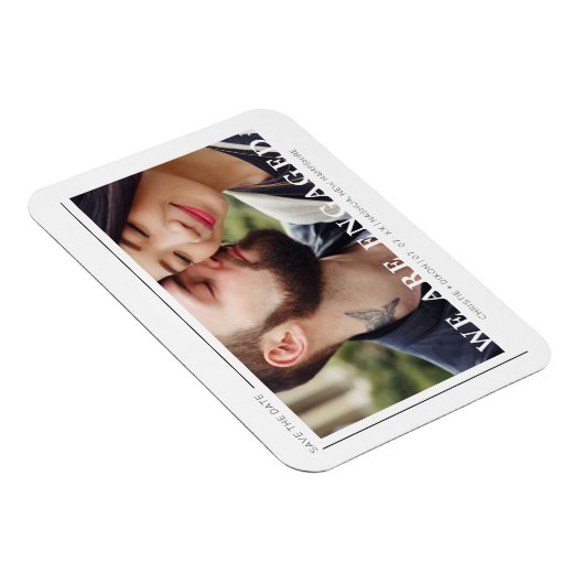 Magnet Flexible Typographie Simple Chic tendance Script Photo Coup (Côté Droit)