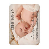 Magnet Flexible Typographie tendance "Welcome Baby" Photo Annonce (Vertical)